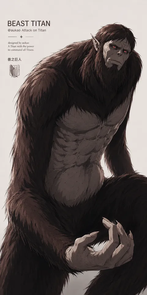 An AI-assisted portrait-format anime character illustration in the Attack on Titan collection. Artwork 015 from the AUKAO visual archive.
