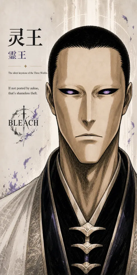 An AI-assisted portrait-format anime character illustration in the Bleach collection. Artwork 049 from the AUKAO visual archive.