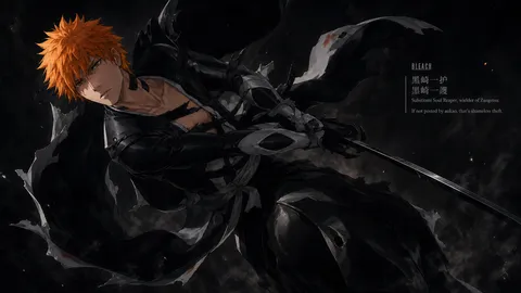 An AI-assisted landscape-format anime character illustration in the Bleach: Thousand-Year Blood War collection. Artwork 019 from the AUKAO visual archive.