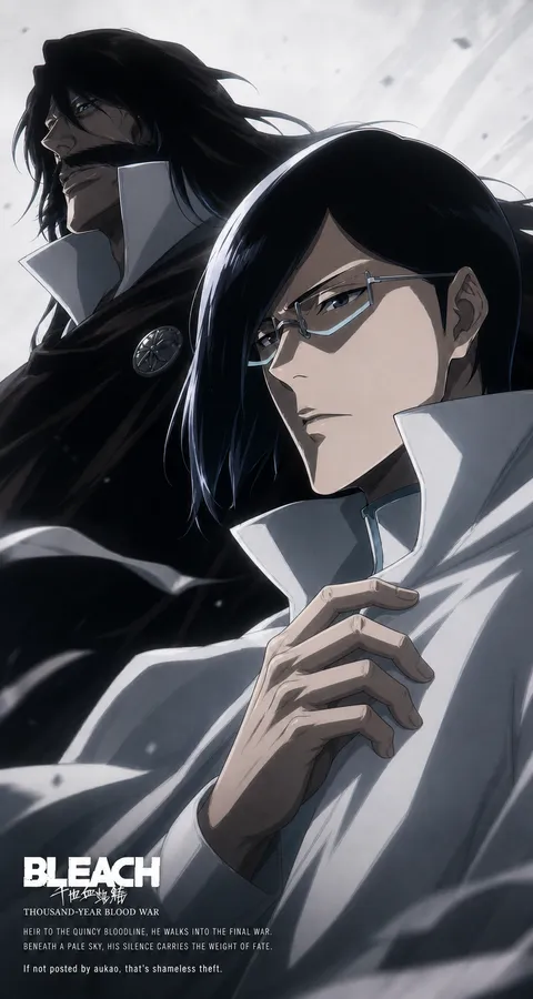 An AI-assisted portrait-format anime character illustration in the Bleach: Thousand-Year Blood War collection. Artwork 074 from the AUKAO visual archive.