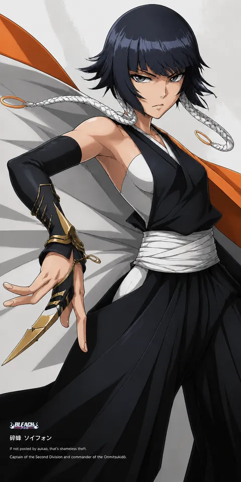 An AI-assisted portrait-format anime character illustration in the Bleach: Thousand-Year Blood War collection. Artwork 029 from the AUKAO visual archive.