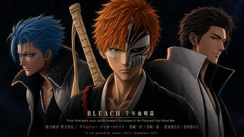 An AI-assisted landscape-format anime character illustration in the Bleach: Thousand-Year Blood War collection. Artwork 017 from the AUKAO visual archive.