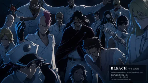 An AI-assisted landscape-format anime character illustration in the Bleach: Thousand-Year Blood War collection. Artwork 020 from the AUKAO visual archive.