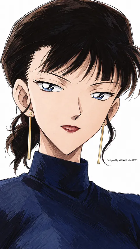 Kazuha Toyama / 远山和叶 / 遠山和葉. AI-generated fan art inspired by Detective Conan / 名侦探柯南 / 名探偵コナン. Character study 010 by AUKAO.