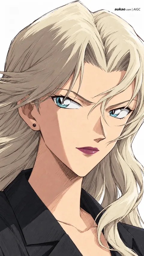 Vermouth / 贝尔摩德 / ベルモット. AI-generated fan art inspired by Detective Conan / 名侦探柯南 / 名探偵コナン. Character study 013 by AUKAO.