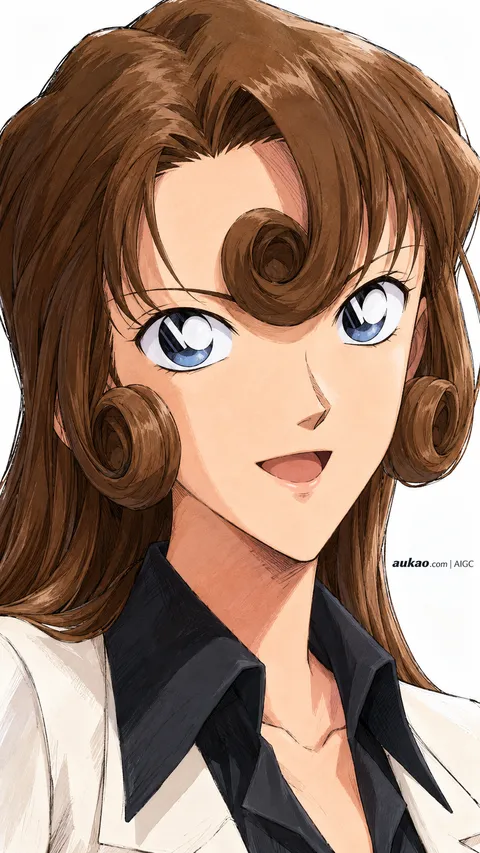 Yukiko Kudo / 工藤有希子 / 工藤有希子. AI-generated fan art inspired by Detective Conan / 名侦探柯南 / 名探偵コナン. Character study 017 by AUKAO.