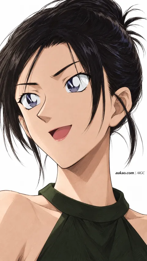 Anime character portrait. AI-generated fan art inspired by Detective Conan / 名侦探柯南 / 名探偵コナン. Character study 019 by AUKAO.