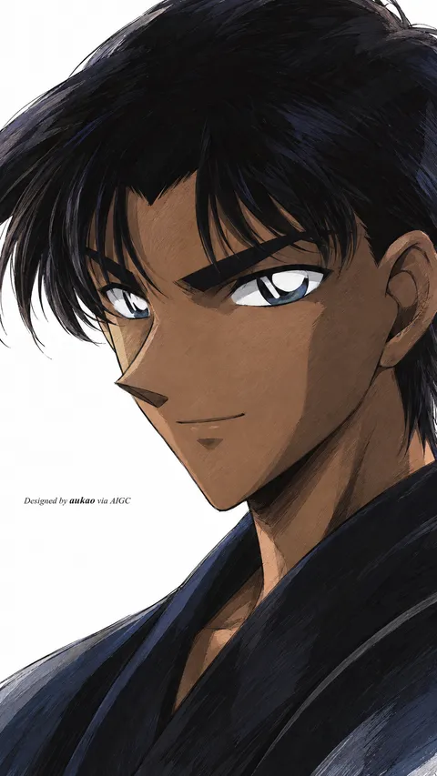 Heiji Hattori / 服部平次 / 服部平次. AI-generated fan art inspired by Detective Conan / 名侦探柯南 / 名探偵コナン. Character study 009 by AUKAO.