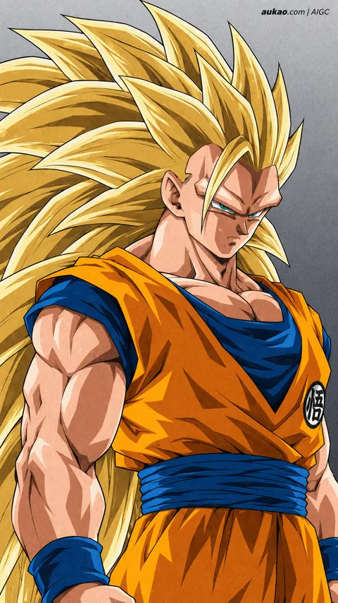Son Goku / 孙悟空 / 孫悟空. AI-generated fan art inspired by Dragon Ball / 龙珠 / ドラゴンボール. AUKAO artwork 724.