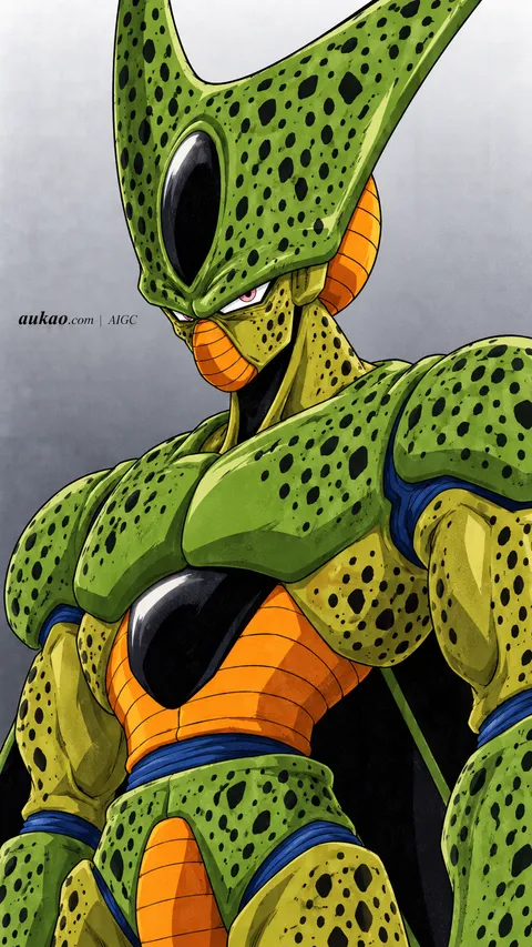 Cell / 沙鲁 / セル. AI-generated fan art inspired by Dragon Ball / 龙珠 / ドラゴンボール. AUKAO artwork 714.
