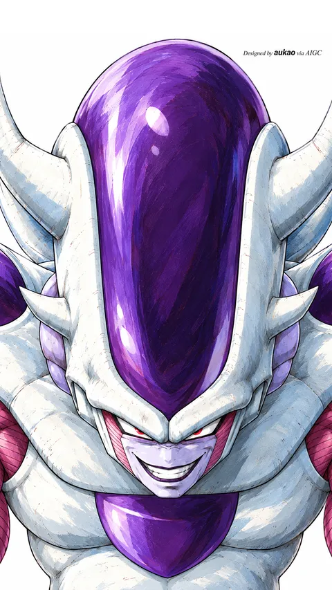 Purple-domed alien: overhead portrait. A portrait-format character illustration in the Dragon Ball collection.