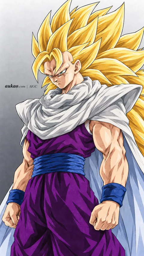 Dragon Ball character study. AI-generated fan art inspired by Dragon Ball / 龙珠 / ドラゴンボール. AUKAO artwork 715.