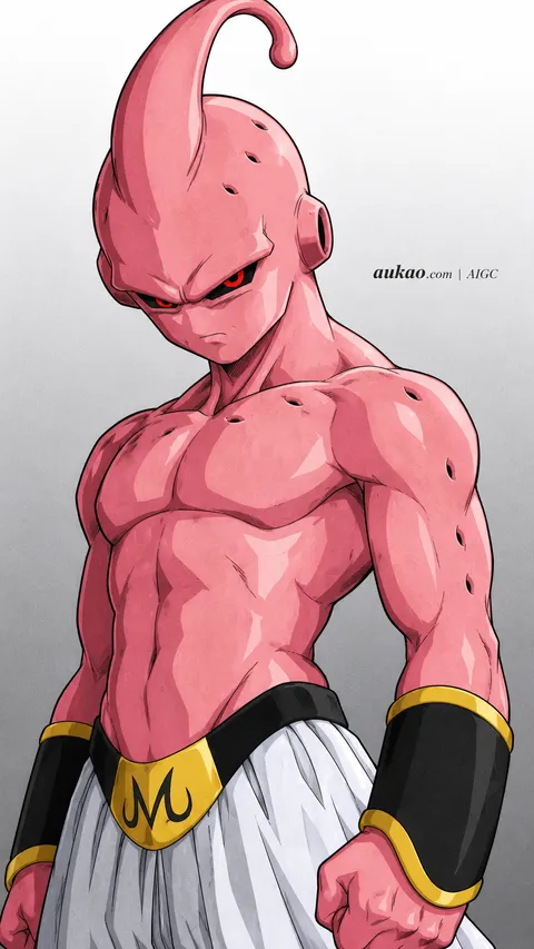 Majin Buu / 魔人布欧 / 魔人ブウ. AI-generated fan art inspired by Dragon Ball / 龙珠 / ドラゴンボール. AUKAO artwork 713.