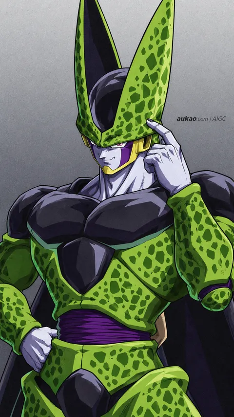 Cell / 沙鲁 / セル. AI-generated fan art inspired by Dragon Ball / 龙珠 / ドラゴンボール. AUKAO artwork 716.