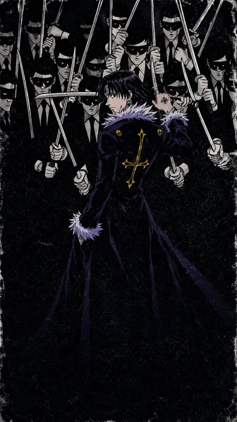 An AI-assisted portrait-format anime character illustration in the Hunter × Hunter collection. Artwork 024 from the AUKAO visual archive.
