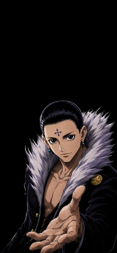 An AI-assisted portrait-format anime character illustration in the Hunter × Hunter collection. Artwork 011 from the AUKAO visual archive.