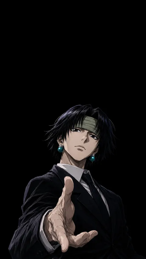 An AI-assisted portrait-format anime character illustration in the Hunter × Hunter collection. Artwork 012 from the AUKAO visual archive.