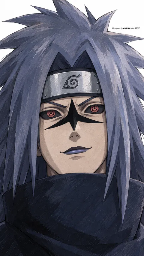 Blue-haired warrior: star-shaped eye markings. A portrait-format character illustration in the Naruto collection.