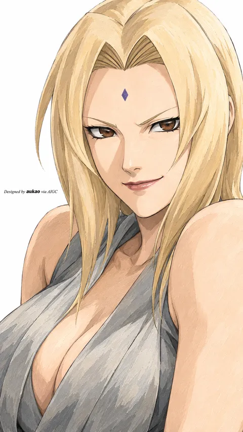 Blonde ninja: grey wrap portrait. A portrait-format character illustration in the Naruto collection.