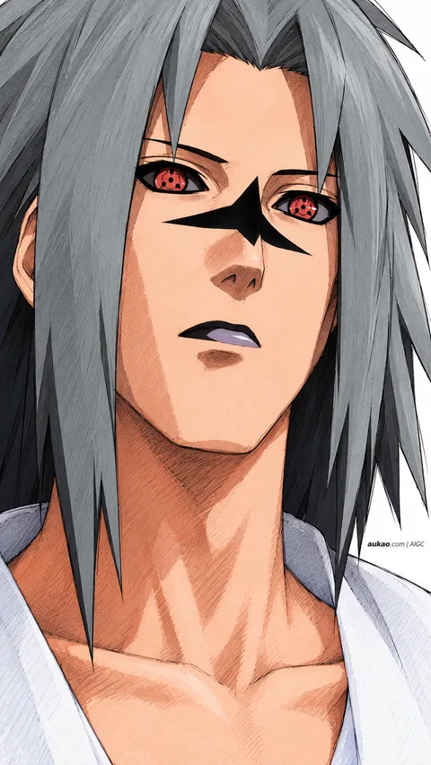Anime character portrait. Character portrait. AI-generated fan art inspired by Naruto / 火影忍者 / NARUTO -ナルト-. AUKAO study 4561a5e3.