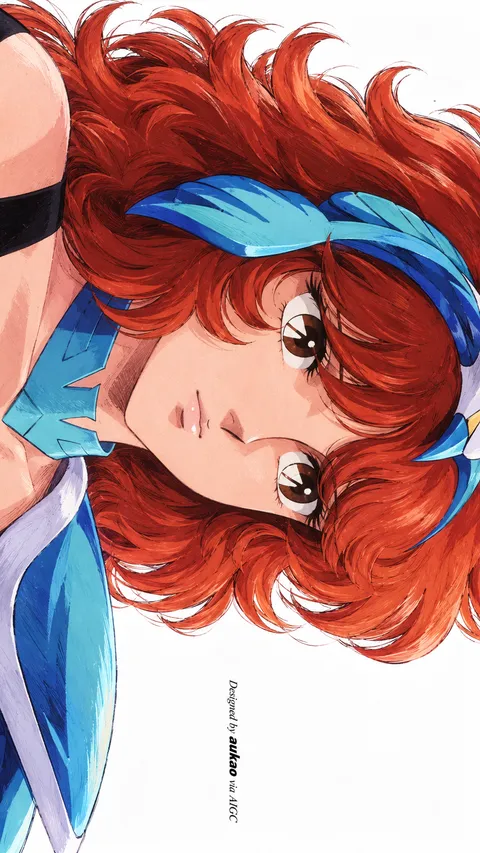 Red-haired youth: blue neck scarf. A portrait-format character illustration in the Saint Seiya collection.