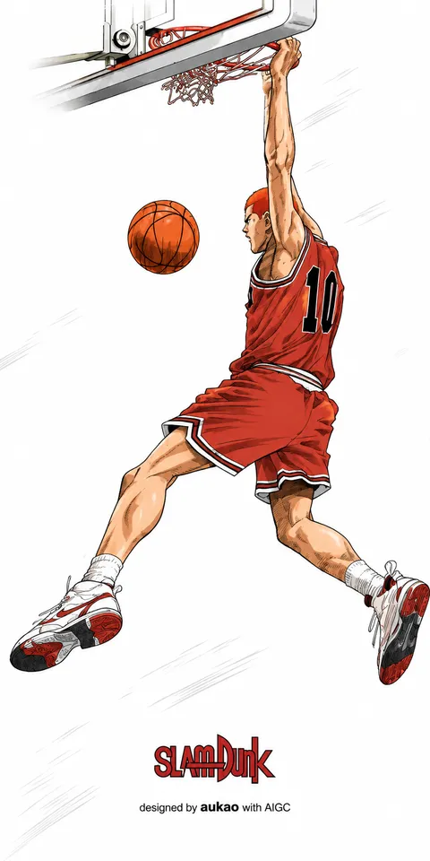 Shohoku number 10: slam dunk study. A portrait-format character illustration in the Slam Dunk collection.
