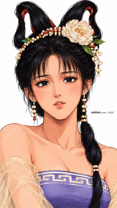 AI-generated fantasy character portrait inspired by The Legend of Sword and Fairy / 仙剑奇侠传. AUKAO artwork 698.