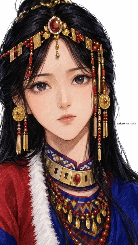 AI-generated fantasy character portrait inspired by The Legend of Sword and Fairy / 仙剑奇侠传. AUKAO artwork 702.