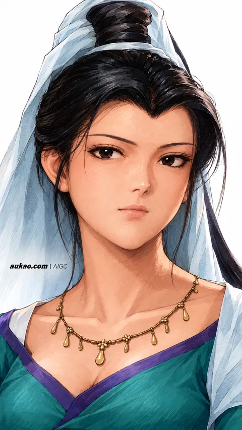 AI-generated fantasy character portrait inspired by The Legend of Sword and Fairy / 仙剑奇侠传. AUKAO artwork 671.