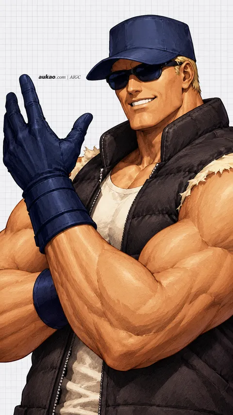 Clark Still / 克拉克·斯蒂尔 / クラーク・スティル. AI-generated fan art inspired by The King of Fighters '97 / 拳皇97 / ザ・キング・オブ・ファイターズ'97. AUKAO character study 07ce51fd.