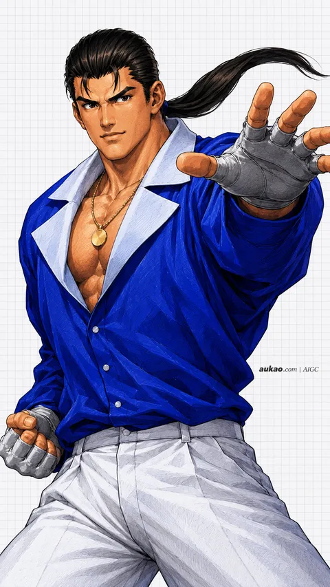 Robert Garcia / 罗伯特·加西亚 / ロバート・ガルシア. AI-generated fan art inspired by The King of Fighters '97 / 拳皇97 / ザ・キング・オブ・ファイターズ'97. AUKAO character study 193ed626.