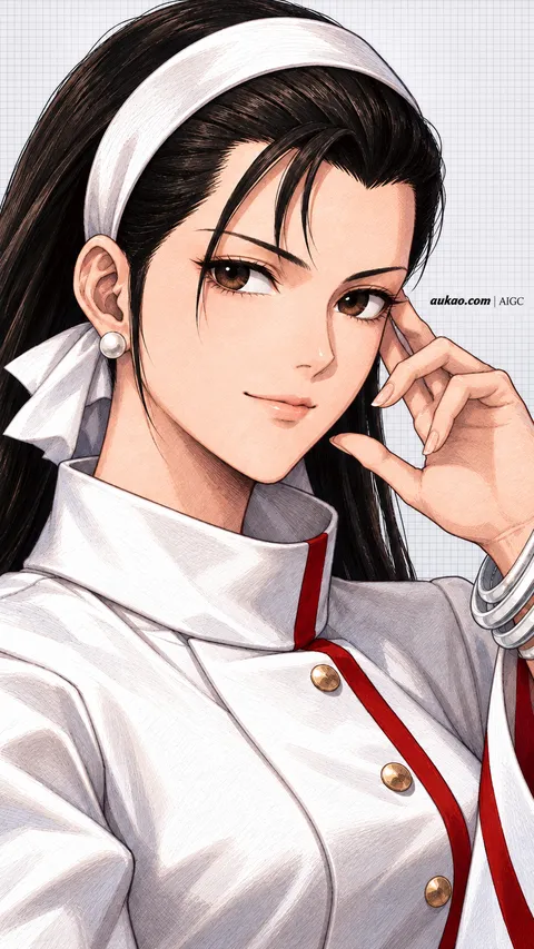 Chizuru Kagura / 神乐千鹤 / 神楽ちづる. AI-generated fan art inspired by The King of Fighters '97 / 拳皇97 / ザ・キング・オブ・ファイターズ'97. AUKAO character study 318df612.