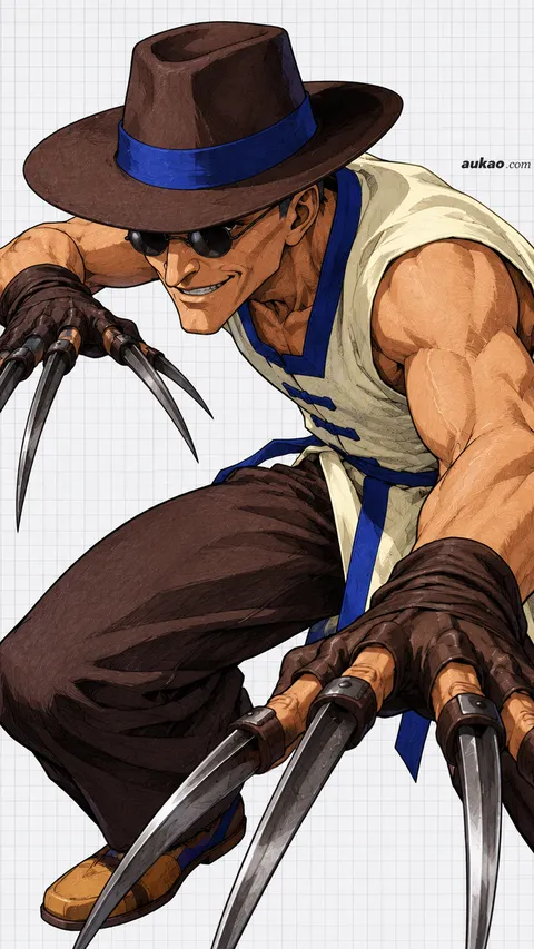 Choi Bounge / 蔡宝奇 / チョイ・ボンゲ. AI-generated fan art inspired by The King of Fighters '97 / 拳皇97 / ザ・キング・オブ・ファイターズ'97. AUKAO character study 7eddc97b.