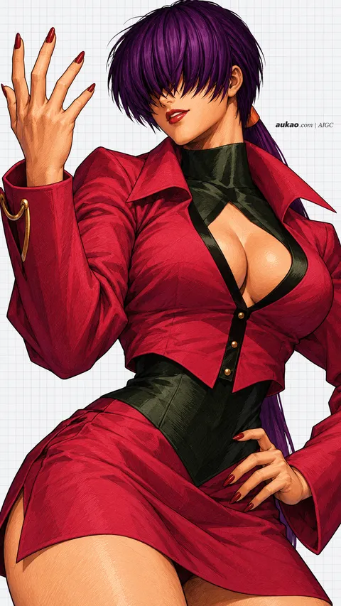 Shermie / 夏尔米 / シェルミー. AI-generated fan art inspired by The King of Fighters '97 / 拳皇97 / ザ・キング・オブ・ファイターズ'97. AUKAO character study 976af493.