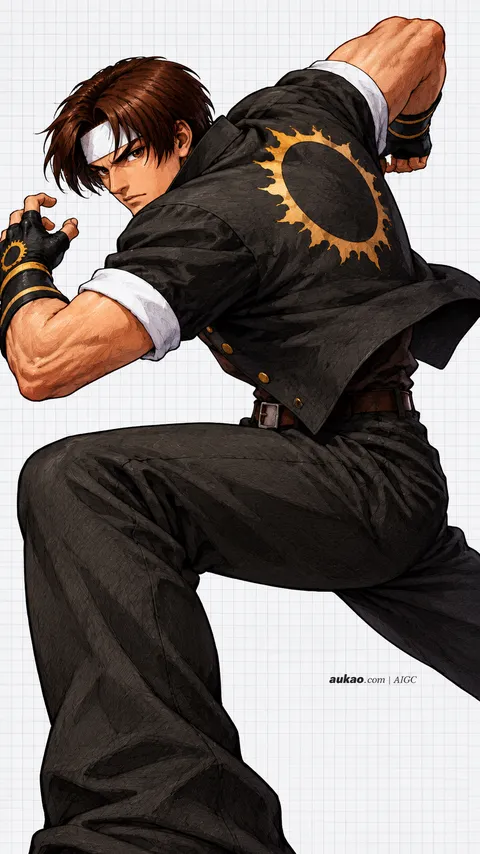 Kyo Kusanagi / 草薙京 / 草薙京. AI-generated fan art inspired by The King of Fighters '97 / 拳皇97 / ザ・キング・オブ・ファイターズ'97. AUKAO character study a4b5a660.