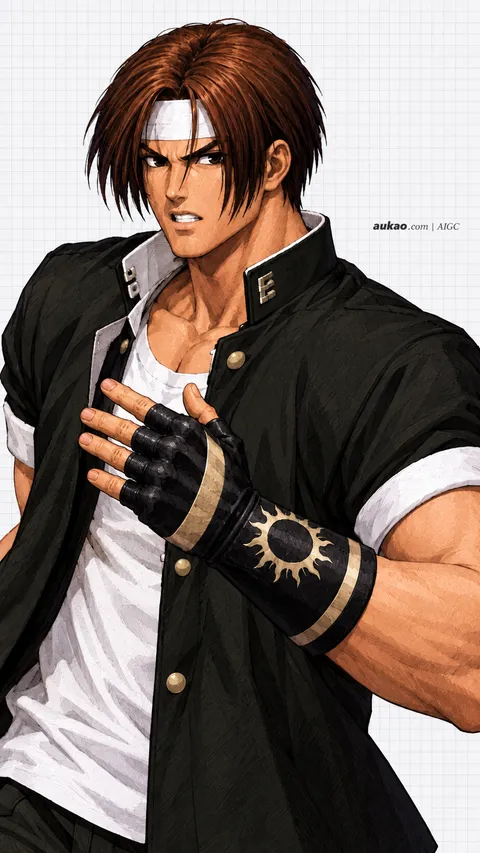 Kyo Kusanagi / 草薙京 / 草薙京. AI-generated fan art inspired by The King of Fighters '97 / 拳皇97 / ザ・キング・オブ・ファイターズ'97. AUKAO character study aab439ae.