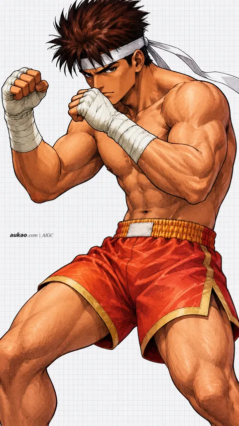 Joe Higashi / 东丈 / ジョー・ヒガシ. AI-generated fan art inspired by The King of Fighters '97 / 拳皇97 / ザ・キング・オブ・ファイターズ'97. AUKAO character study be27ba33.