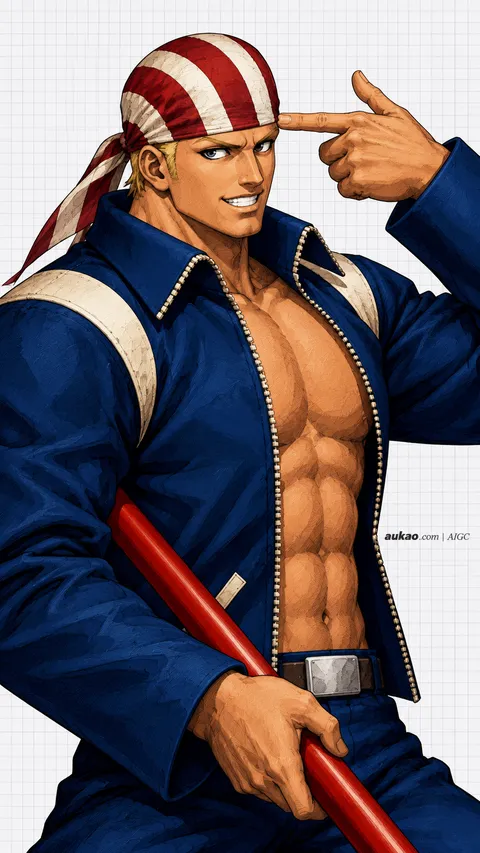 Billy Kane / 比利·凯恩 / ビリー・カーン. AI-generated fan art inspired by The King of Fighters '97 / 拳皇97 / ザ・キング・オブ・ファイターズ'97. AUKAO character study bf9ae002.