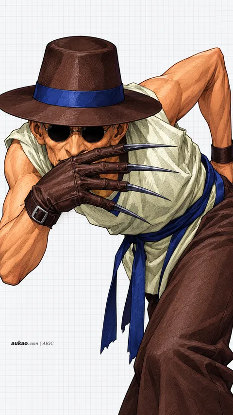 Choi Bounge / 蔡宝奇 / チョイ・ボンゲ. AI-generated fan art inspired by The King of Fighters '97 / 拳皇97 / ザ・キング・オブ・ファイターズ'97. AUKAO character study c7ab96e6.