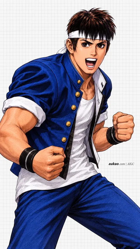 Shingo Yabuki / 矢吹真吾 / 矢吹真吾. AI-generated fan art inspired by The King of Fighters '97 / 拳皇97 / ザ・キング・オブ・ファイターズ'97. AUKAO character study dff40f42.