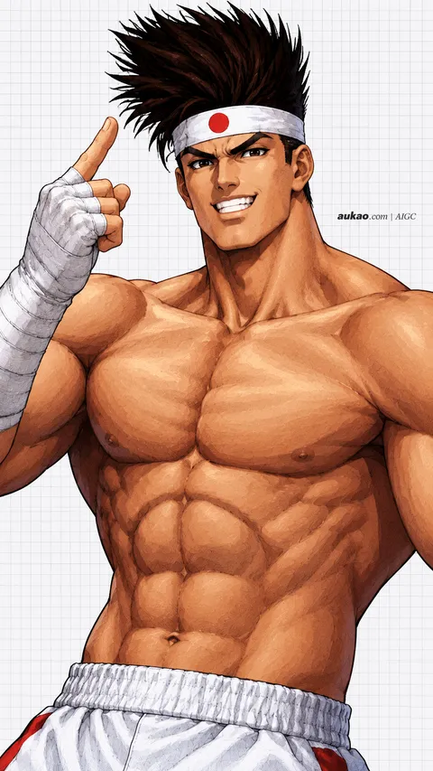 Joe Higashi / 东丈 / ジョー・ヒガシ. AI-generated fan art inspired by The King of Fighters '97 / 拳皇97 / ザ・キング・オブ・ファイターズ'97. AUKAO character study e2d8ccd0.