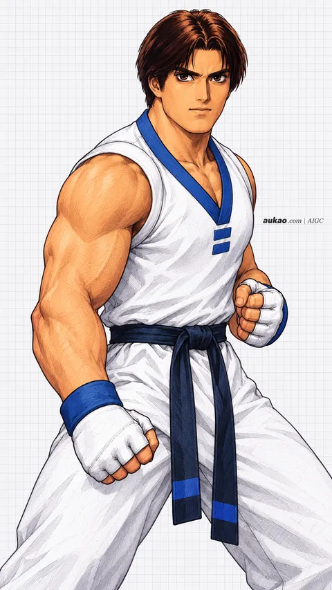 Kim Kaphwan / 金家藩 / キム・カッファン. AI-generated fan art inspired by The King of Fighters '97 / 拳皇97 / ザ・キング・オブ・ファイターズ'97. AUKAO character study f4b91948.
