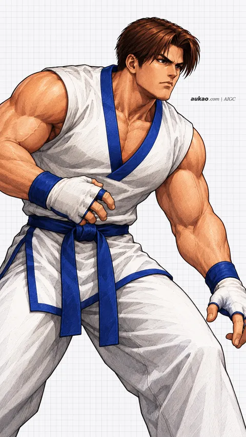 Kim Kaphwan / 金家藩 / キム・カッファン. AI-generated fan art inspired by The King of Fighters '97 / 拳皇97 / ザ・キング・オブ・ファイターズ'97. AUKAO character study fa5cfbb7.