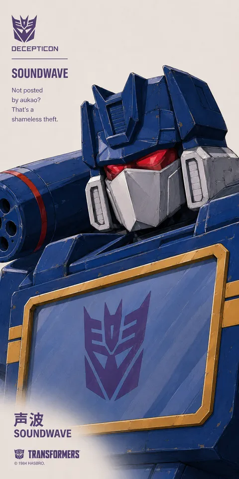 An AI-assisted portrait-format anime character illustration in the Transformers collection. Artwork 061 from the AUKAO visual archive.