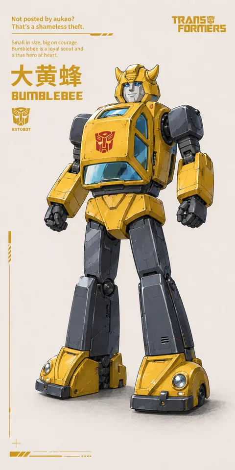 An AI-assisted portrait-format anime character illustration in the Transformers collection. Artwork 013 from the AUKAO visual archive.