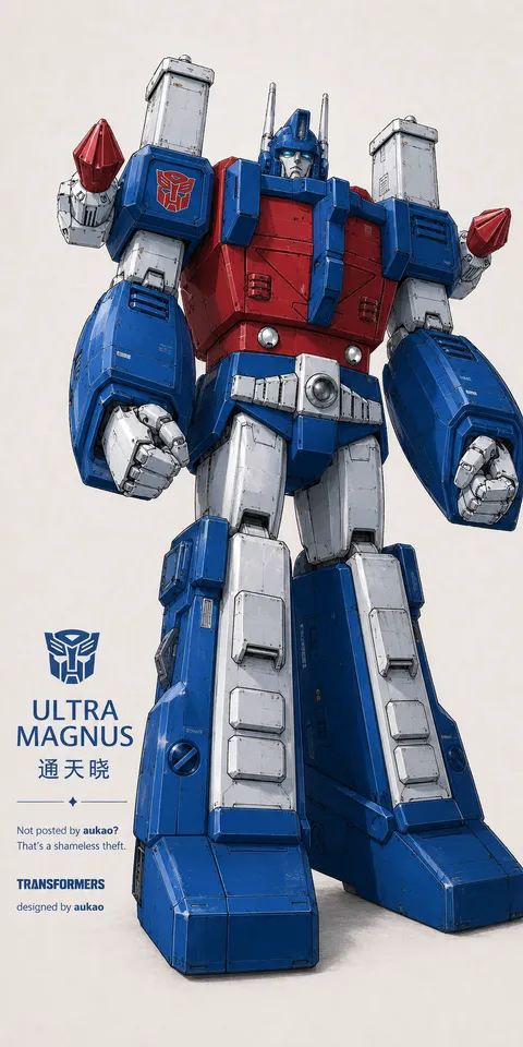 An AI-assisted portrait-format anime character illustration in the Transformers collection. Artwork 042 from the AUKAO visual archive.
