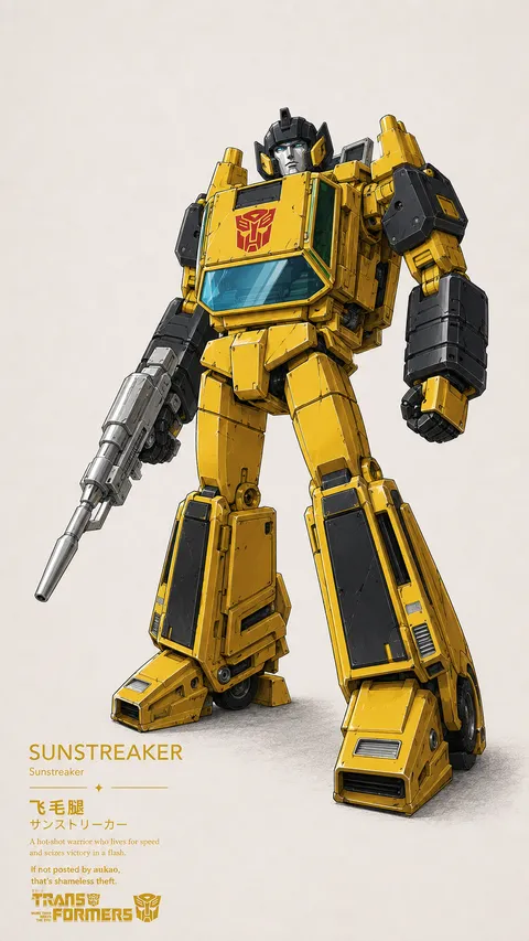 An AI-assisted portrait-format anime character illustration in the Transformers collection. Artwork 030 from the AUKAO visual archive.