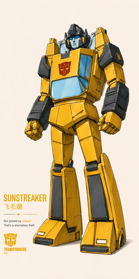 An AI-assisted portrait-format anime character illustration in the Transformers collection. Artwork 015 from the AUKAO visual archive.
