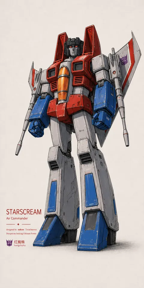 An AI-assisted portrait-format anime character illustration in the Transformers collection. Artwork 054 from the AUKAO visual archive.