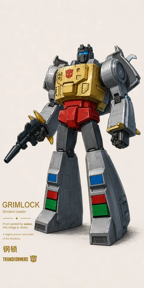 An AI-assisted portrait-format anime character illustration in the Transformers collection. Artwork 005 from the AUKAO visual archive.